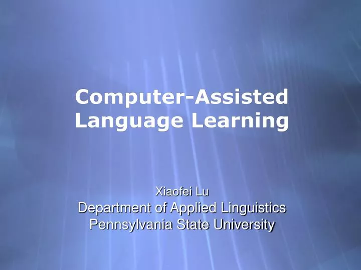 computer assisted language learning