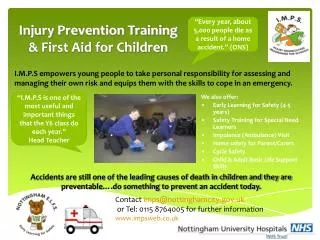 Injury Prevention Training &amp; First Aid for Children