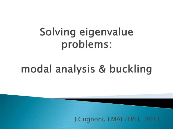 solving eigenvalue problems modal analysis buckling