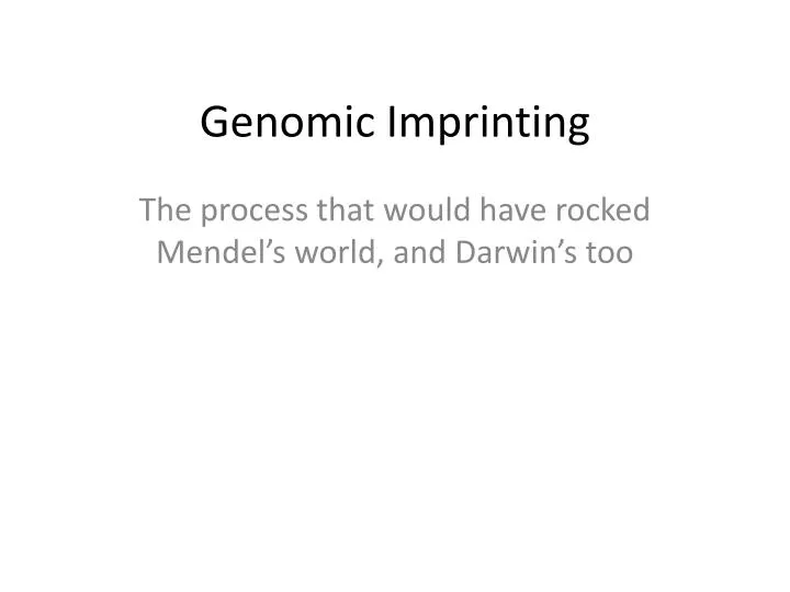 genomic imprinting