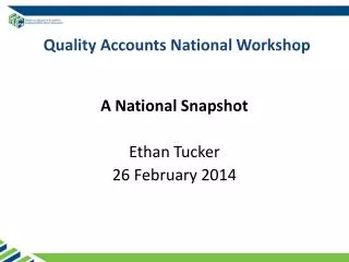 Quality Accounts National Workshop