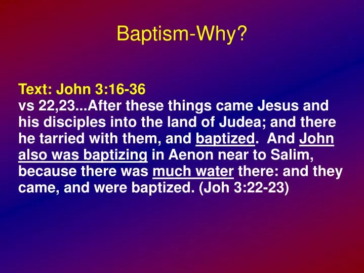 baptism why