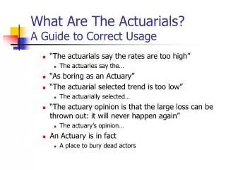 What Are The Actuarials? A Guide to Correct Usage
