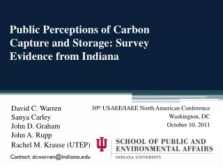 Public Perceptions of Carbon Capture and Storage: Survey Evidence from Indiana
