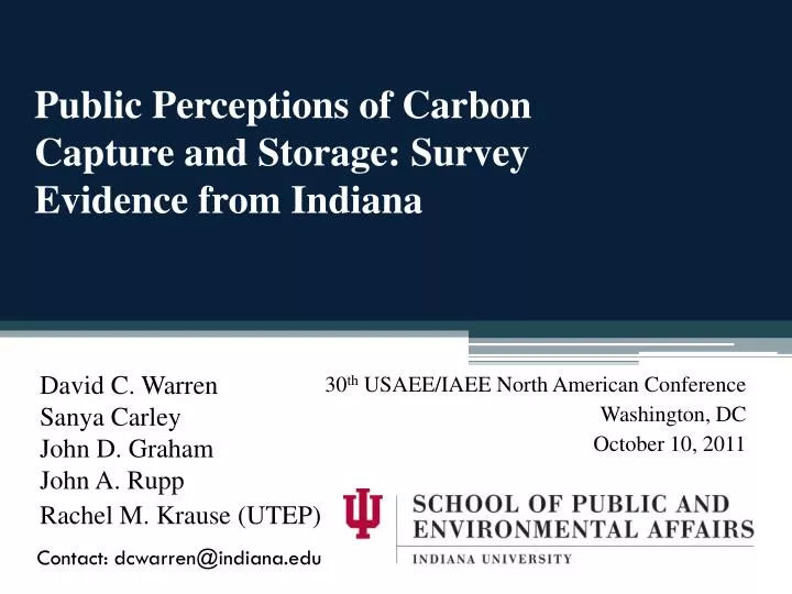 public perceptions of carbon capture and storage survey evidence from indiana