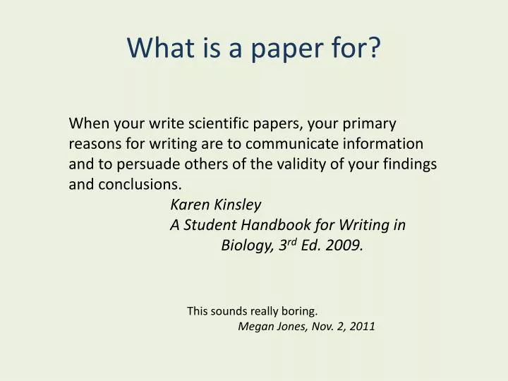 what is a paper for
