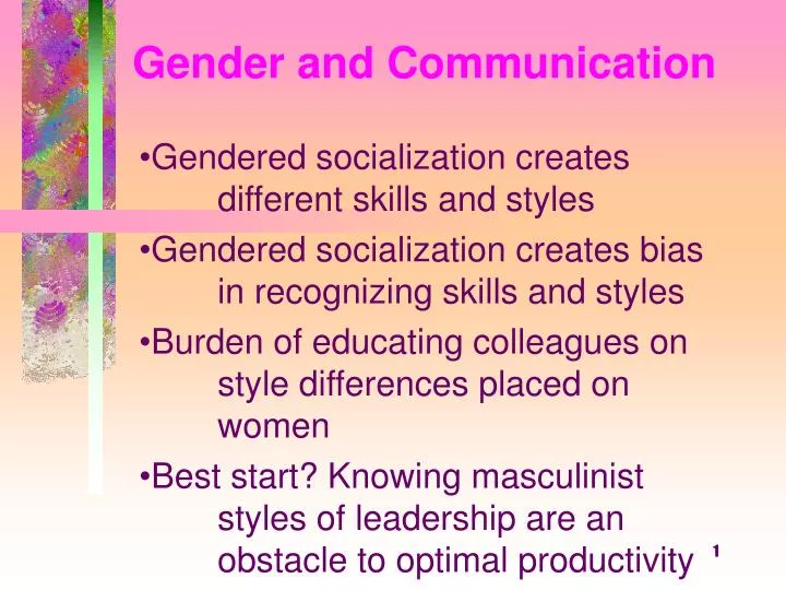 gender and communication