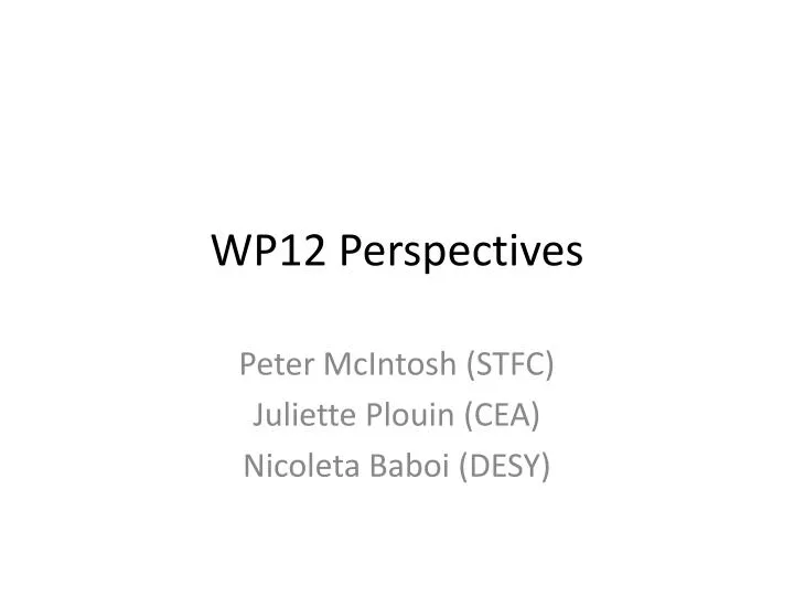wp12 perspectives