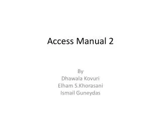 Access Manual 2