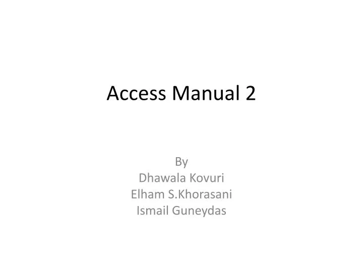 access manual 2