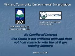 Hillcrest Community Environmental Investigation