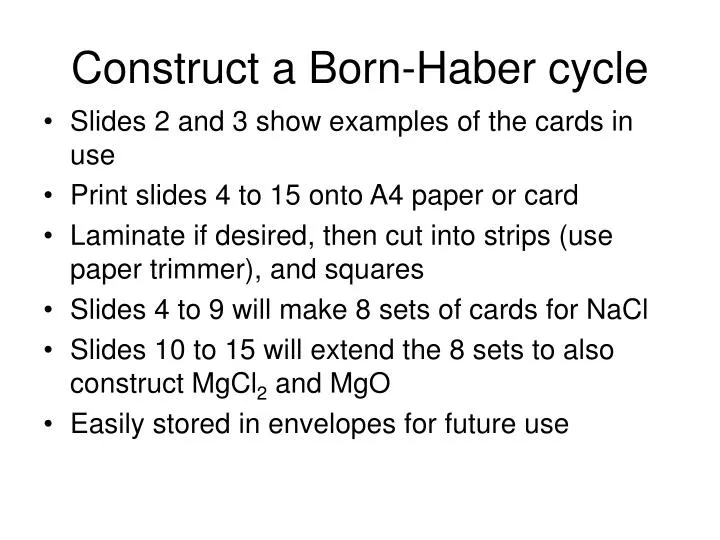 construct a born haber cycle