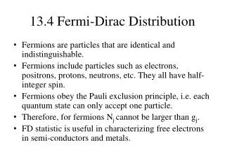 13.4 Fermi-Dirac Distribution