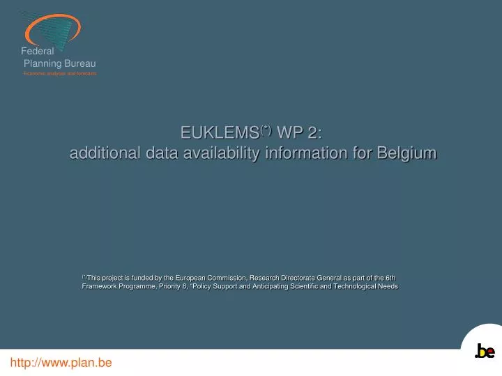 euklems wp 2 additional data availability information for belgium