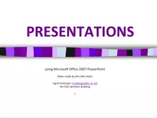 PRESENTATIONS