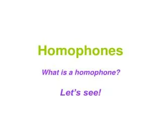 homophones