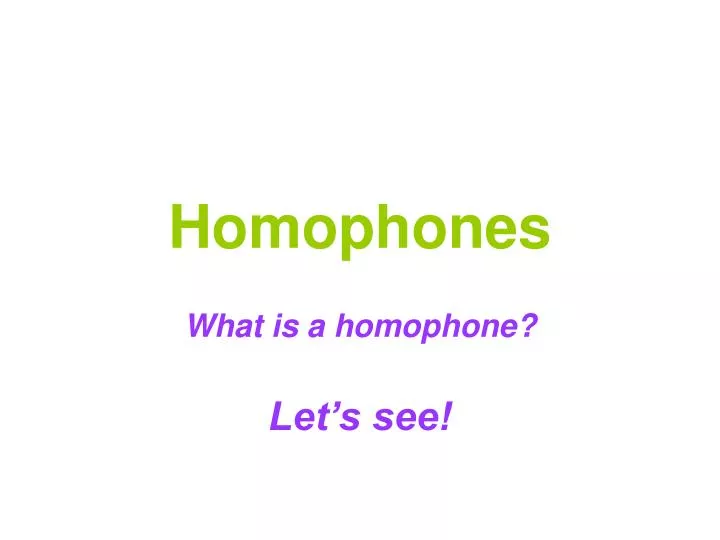 homophones