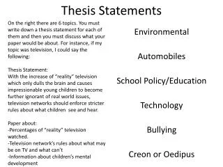 Thesis Statements