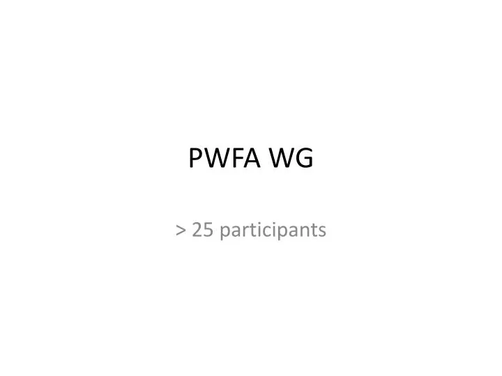 pwfa wg