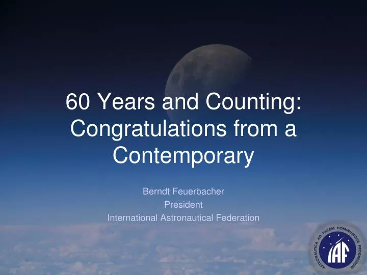 60 years and counting congratulations from a contemporary