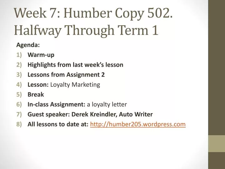 week 7 humber copy 502 halfway through term 1