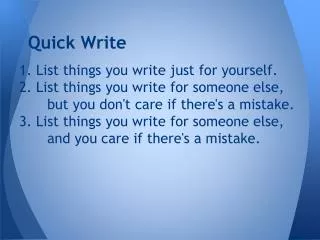 Quick Write
