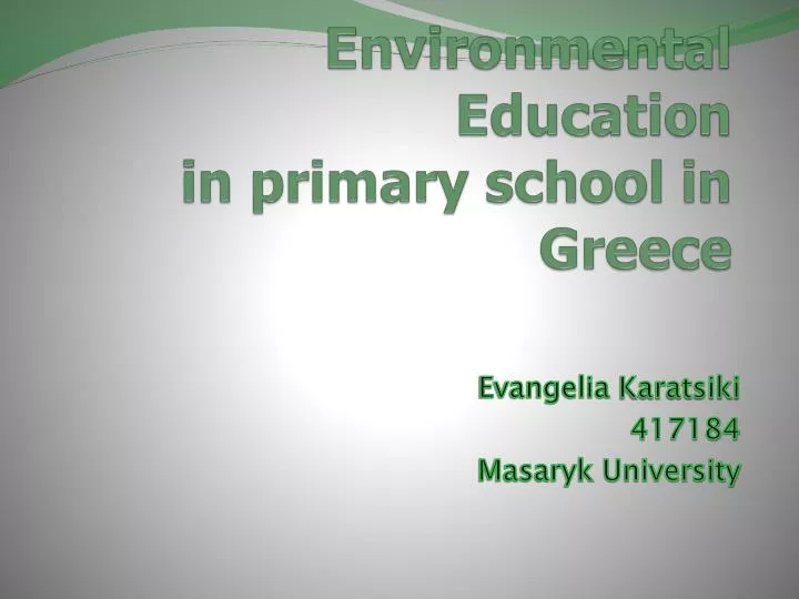 environmental education in primary school in greece