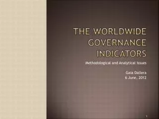 The worldwide governance indicators