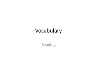 Vocabulary