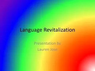 Language Revitalization