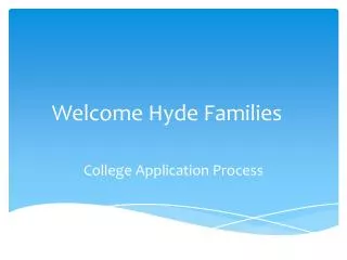 Welcome Hyde Families