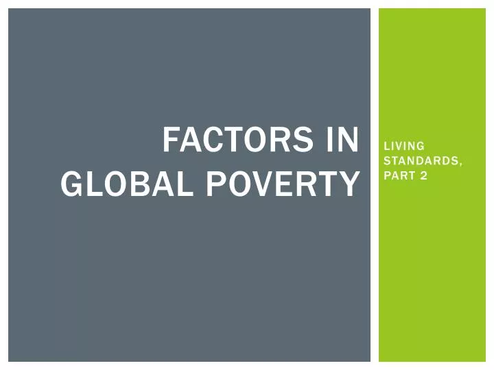 factors in global poverty