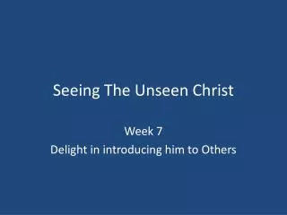 Seeing The Unseen Christ
