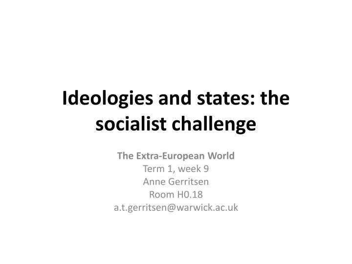 ideologies and states the socialist challenge