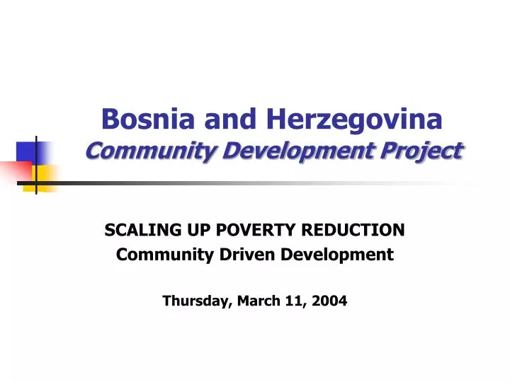 bosnia and herzegovina community development project