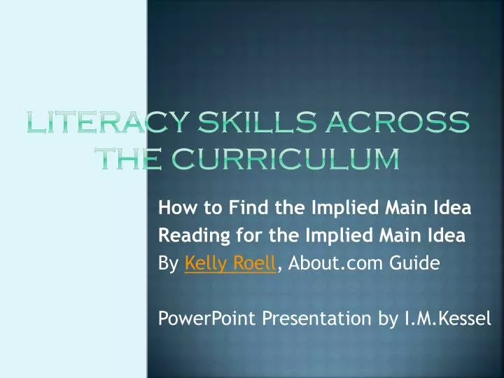 literacy skills across the curriculum