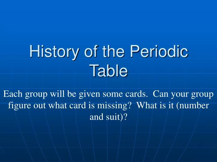 history of the periodic table