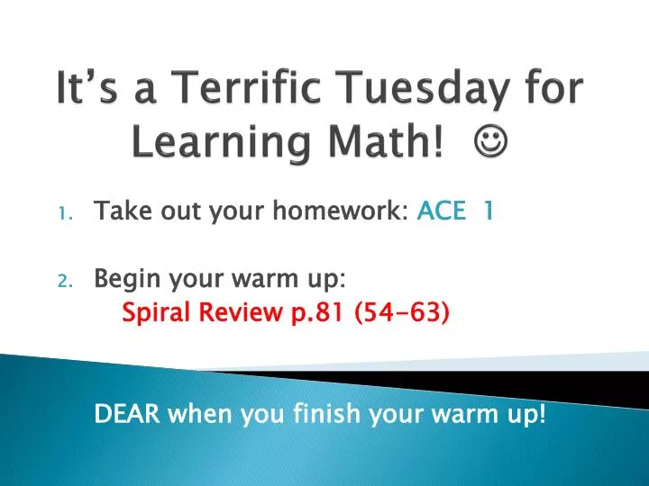 it s a terrific tuesday for learning math