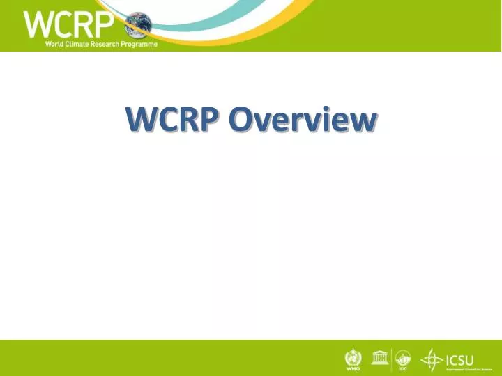 wcrp overview