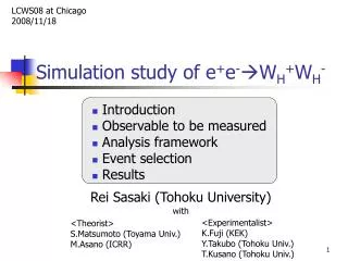 Simulation study of e + e - ?W H + W H -