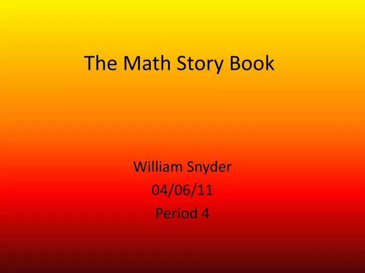 the math story book