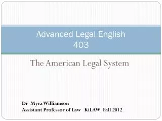 Advanced Legal English 403