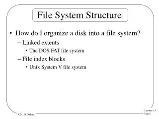 File System Structure