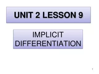 UNIT 2 LESSON 9