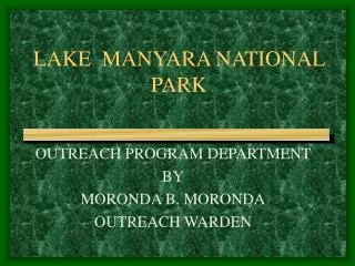 LAKE MANYARA NATIONAL PARK