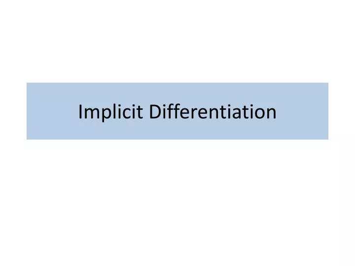 implicit differentiation