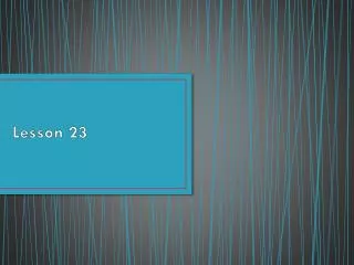 lesson 23
