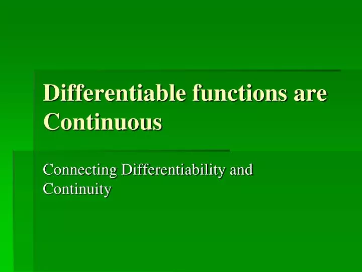 differentiable functions are continuous