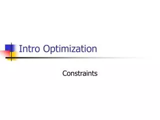 Intro Optimization