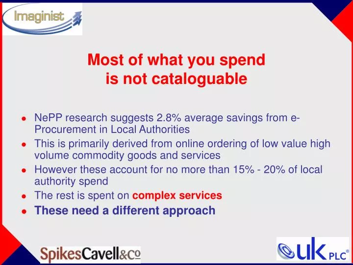 most of what you spend is not cataloguable